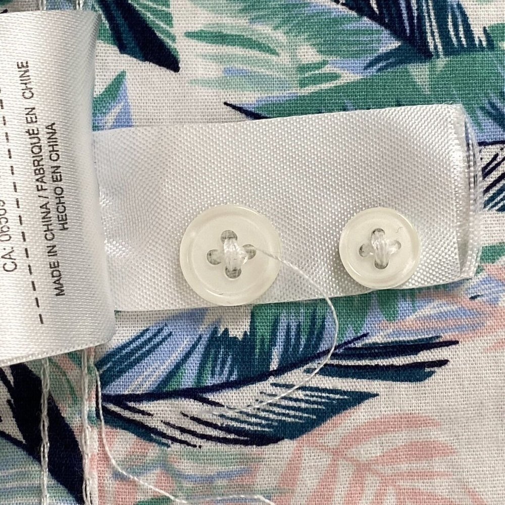 Heritage Report Collection Mens size Large S/S Button Front Shirt White Green - Picture 9 of 9